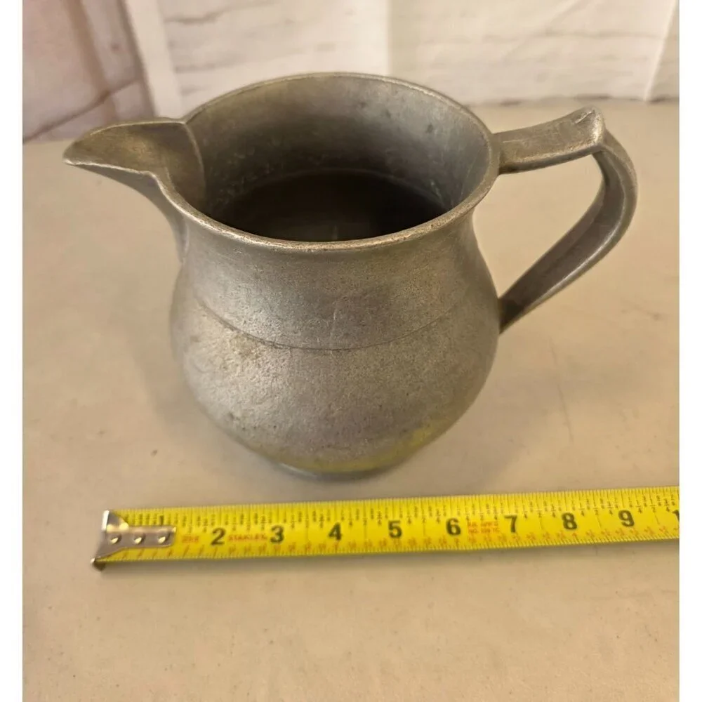 Vintage Pewter Pitcher Jug 1960s Rustic Tavern Style